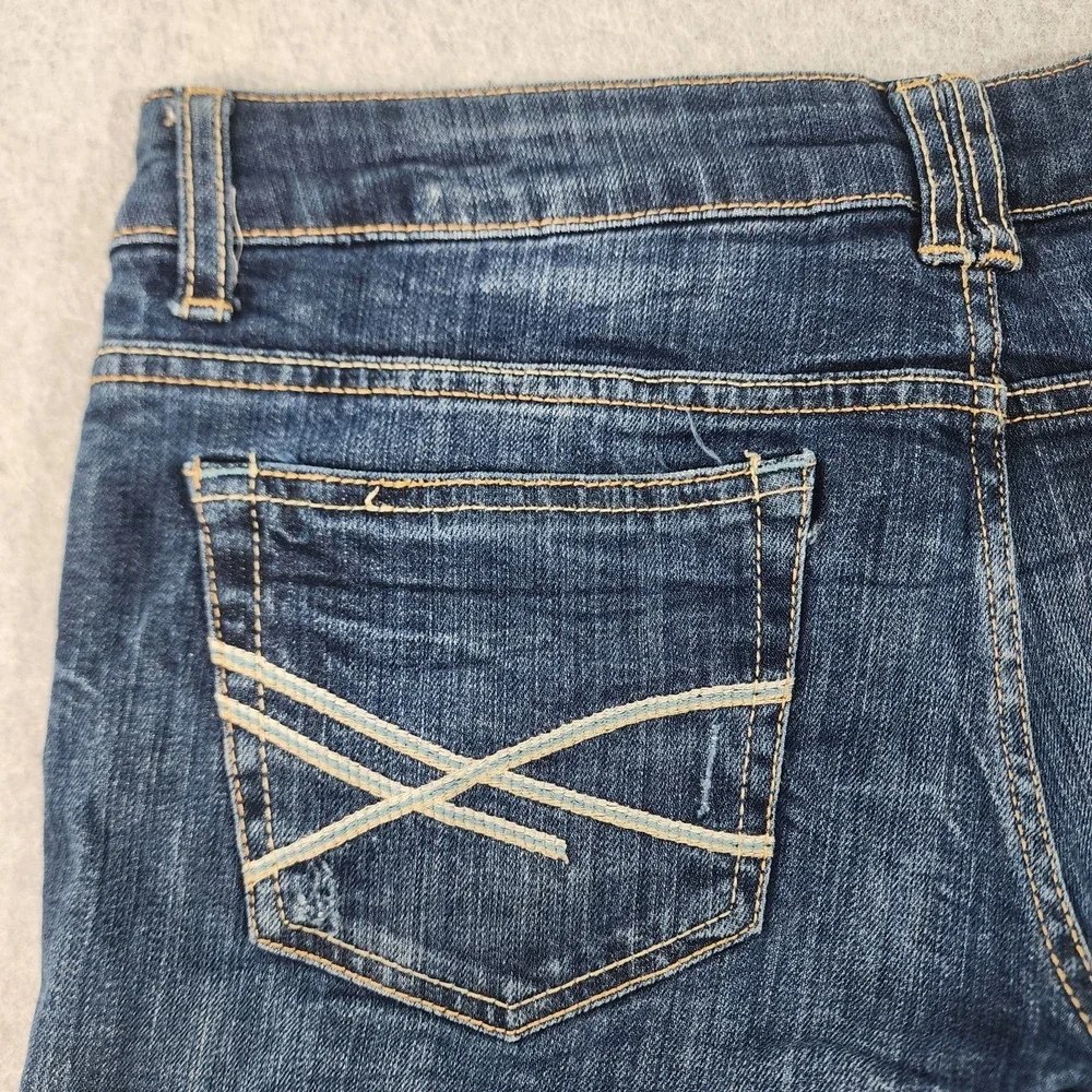 Aeropostale Distressed Boyfriend Jean Shorts‎ Womens Size 2 Blue Denim 30x4.5